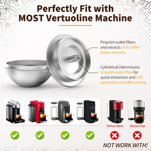 Cápsulas De Café Recargables Para Máquina Vertuoline Y Vertu