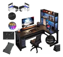 Comprar Escritorio De Computadora En L Con Estante De Almacenamiento,120x100x75cm,escritorio Para Pc,escritorio Para Computadora,escritorio Gamer,escritorio Lfibra De Carbono