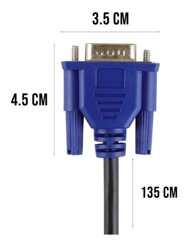 Imagen 6 de 9 de Cable Vga A Vga Ferrita Con Fibra Cable Resistente 18-6174