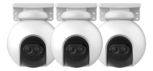 Kit X3 Camara Seguridad Domo Exterior Wifi Ezviz 360º Ir 30m Color Blanco