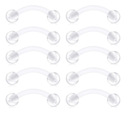 Jforyou Clear Bioflex - Piercing Para Ombligo De Acrlico Cur