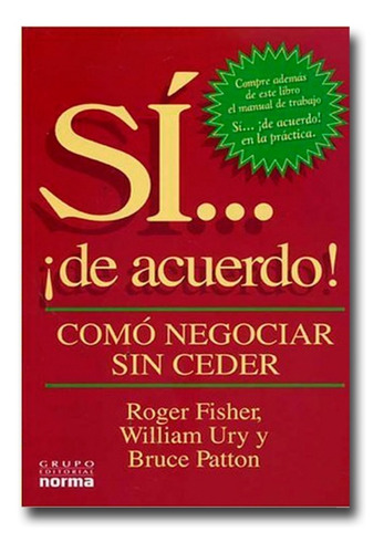 Sí De Acuerdo Roger Fisher Libro Físico