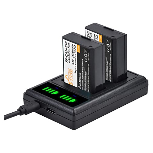 Batería Lp-e10 Cargador Dual Usb Led Puerto Tipo C