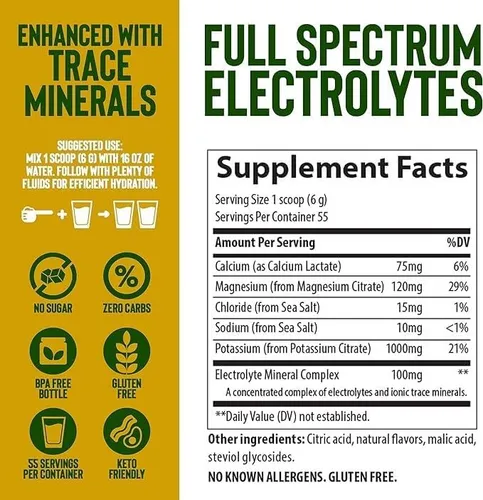 Minerales Trace Keto Electrolyte Powder - Supplemento De Sop