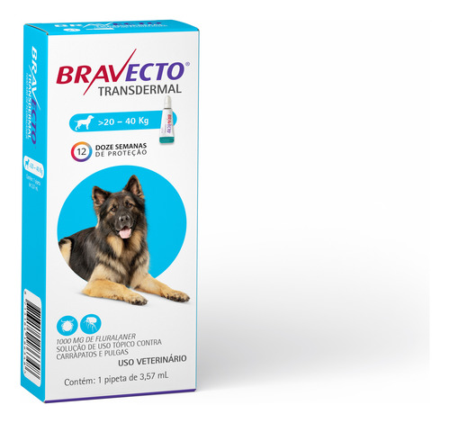 MSD Bravecto Comprimidos Cachorro 20 kg a 40 kg