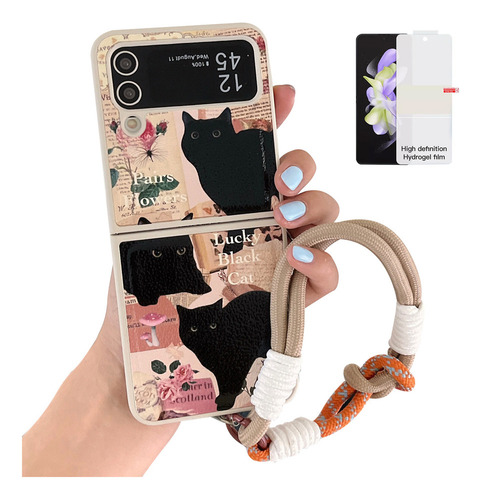 Gato Negro Cortex For Z Flip3/4/5 Funda Para Teléfono