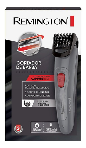 Cortabarba Remington Mb08a Recargable Usb Cuchilla Acero Col Gris