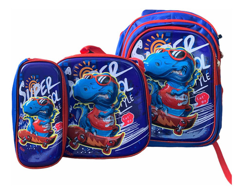 Tripack Bolso Mochila, Lonch Y Cartuchera Regreso A Clases