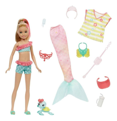Boneca Menina Stacie Sereia - Mermaid Power - Irmã Da Boneca Barbie - Acompanha Acessórios E Mini Pet - Mattel Brinquedos