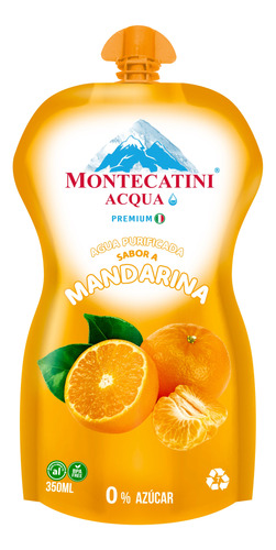 Doypack Agua Premium Sabor Mandarina 350ml Montecatini Acqua