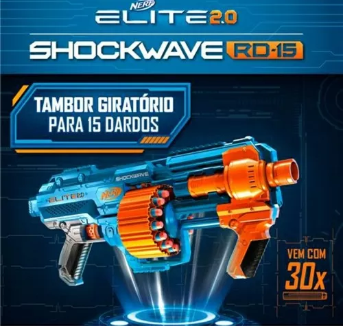 Nerf Elite 2.0 Shockware Lanca Dardos Metralhadora Rf E 9531