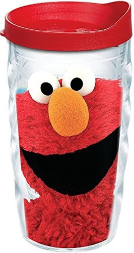 Tumbler Barrio Sésamo Elmo Wrap 10oz Wavy Con Tapa De Viaje