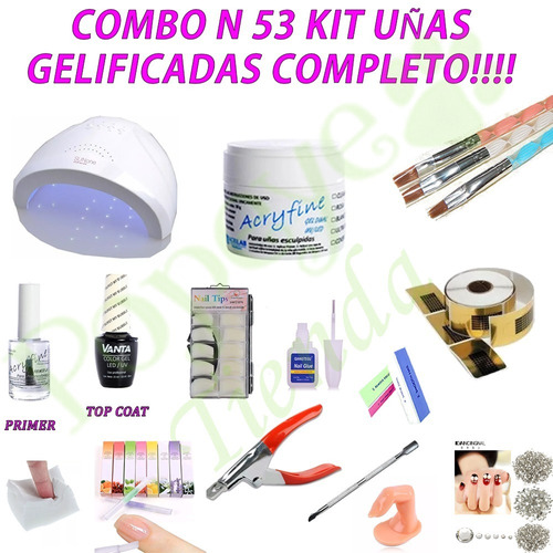 Kit Construccion Uñas Gelificadas Gel Cabina Uv Envios Gtis