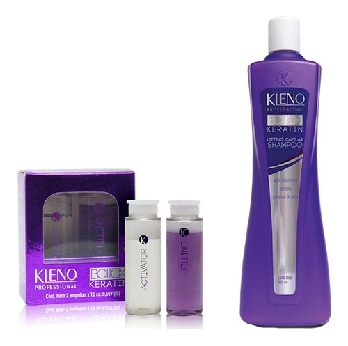 Shampoo X980 Ml + Ampollas Kleno Bottox Keratin Lifting 