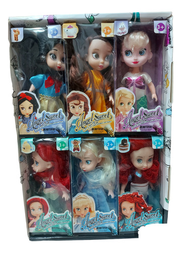 Princesas Muñecas Figuras Adorno Decoración Set X  6 Unidade