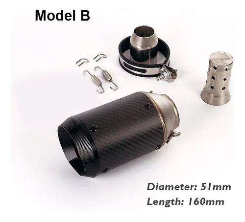 Tubo Silenciador De Escape Racing Moto Para 51 / 60.5mm
