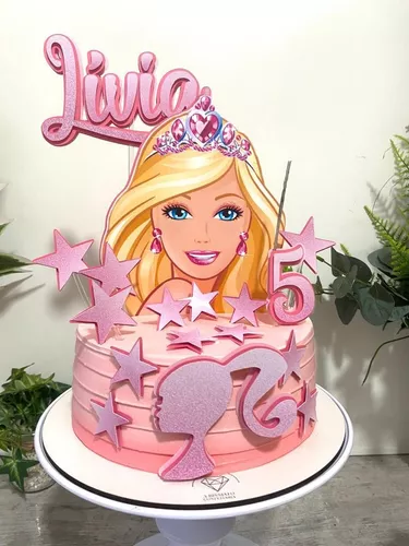 Topo De Bolo Barbie Topper De Bolo Personalizado Nome Idade