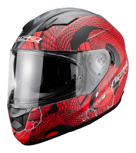 Casco Ls2 Ff328 Stream Snake Rojo/gris Certificado Ece R2205