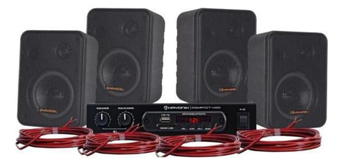 Kit Som Ambiente 400w Musical Ambience 4000 V2 Preto Hayoni