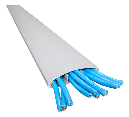 5 Canaletas Piso Cinza 75x17mm 2m Pvc Rígido Fita Hellermann