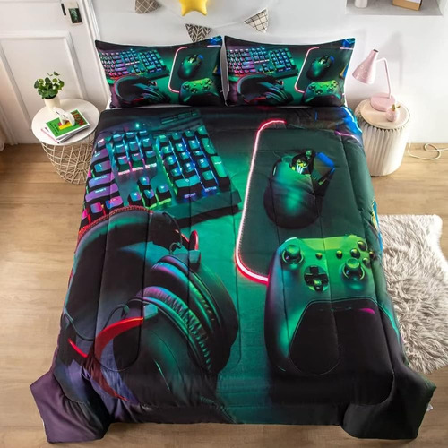 Grat Tioc Gamer Comforter Sets Para Adolescentes Chicos,jueg