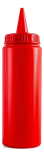 Pote Para Salsas Dispensador Mayonesa Ketchup 750 Ml Color Rojo