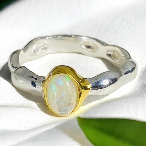 Unico Anillo Plata 925 Opalo De Fuego Etiope Arcoíris 2,6 Ct