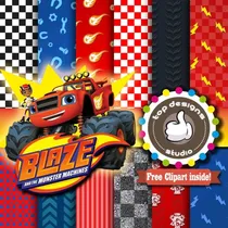 Comprar Kit Fondos Papeles Digitales Blaze Monster Machines Clipart