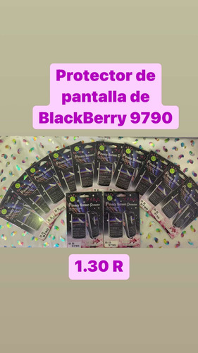 1.30protector De Pantalla De Blackberry 9700 Plástico Negro