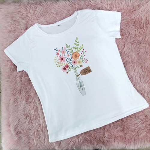 Blusa Playera Ramito De Flores Florero Extra