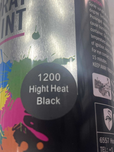 Spray Pintura Negra Alta Temperatura Negro 450cc