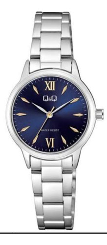 Reloj Q&q Para Dama Q11a-002py / Dial Azul/ Número Romano