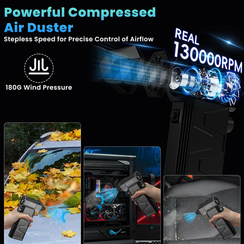 Plumero Aire Comprimido 130000 Rpm Ventilador Eléctrico 8000