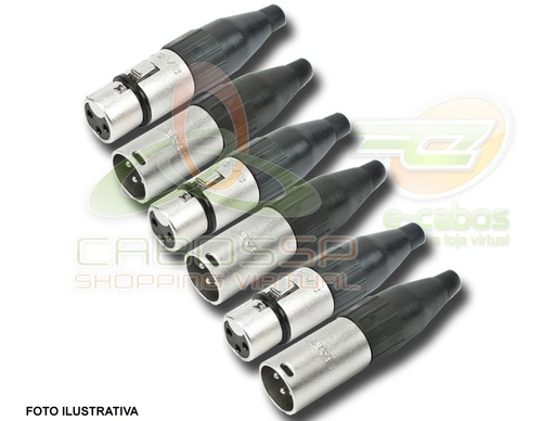 Imagem 2 de 6 de Kit 36 Conectores Xlr Macho/femea Canon Santo Angelo Sa2x