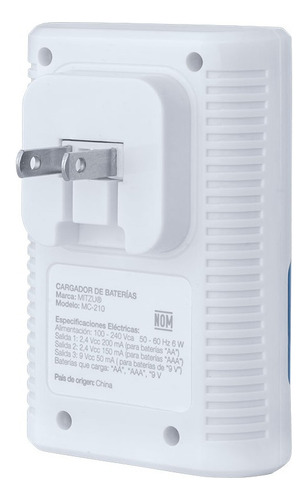 Cargador De Baterías Aa / Aaa / 9v / Ni-cd / Ni-mh Mc-210