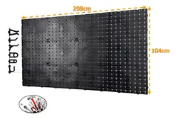 Comprar Painel De Ferramentas 208x104cm Plástico 168 Ganchos Preto no Mercado Livre