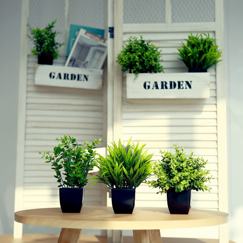 Juego De 3 Plantas Artificiales En Maceta Para Decoración In