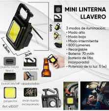 Linterna Llavero Destapador Recargable* 4 Tipos De Luz