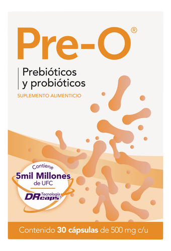Pre-o Prebióticos Y Probióticos 30 Capsulas Sabor Sin Sabor