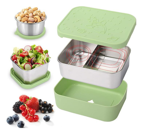 3pack Bento Caja De Almuerzo De Acero Inoxidable G8ffj