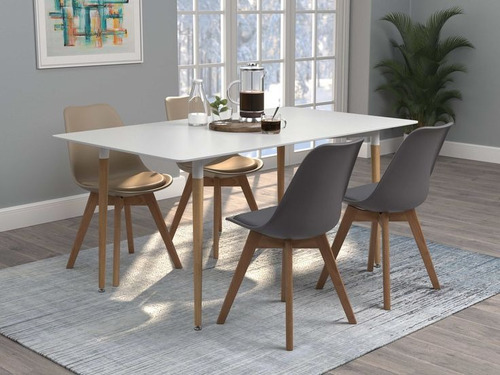 Set De Sillas Tulip Gris Nuuk Diseño Moderno Minimalista Estructura de la silla Madera