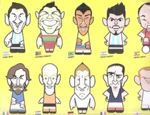 Comprar Messi Aguero Ronaldo 10 Caricaturas Autoadhesivas 31x21 Cm. Jugadores Mundiales Futbol