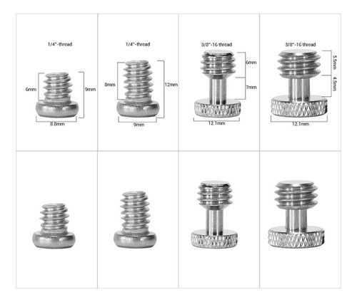 Kit De Parafusos Smallrig P/ Cages - 1/4 3/8 M2 M3 - Aak2326 Preto