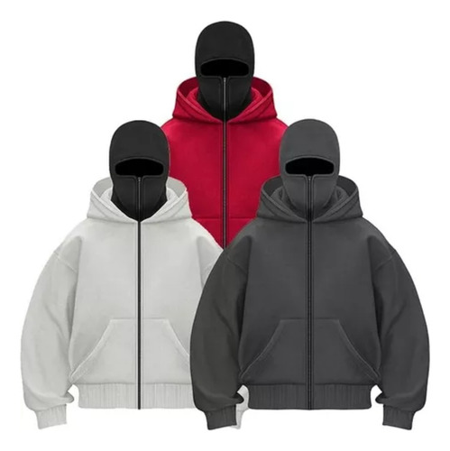 Chaqueta Polar Con Capucha Y Cremallera, Sudadera De Doble C