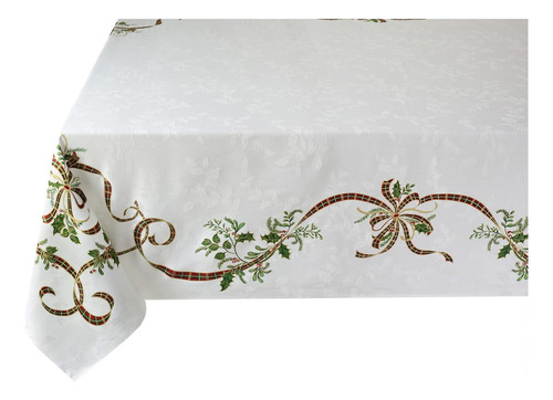 Mantel Estampado Lazos Festividades Navidad Tela Elegante