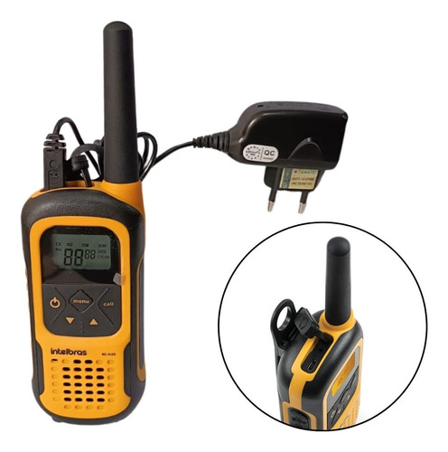 Kit 3 Radio Comunicador Pilha Clip Dotcell V8 Rc41000/4102 Bandas De Freqüência Uhf Cor Preto E Amarelo