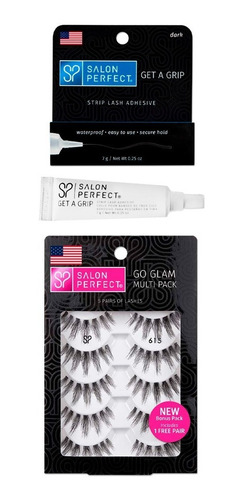 5 Pares Pestañas Naturales Tira + Pegamento Negro Waterproof