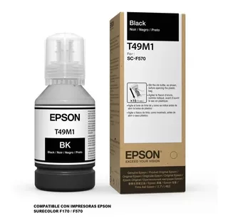 Tinta De Sublimación Epson T49m1 Color Negro Para F170/f570