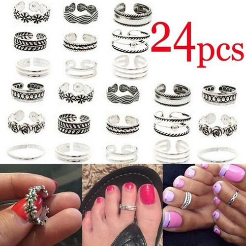 Anillos De Joyería Del Dedo Del Pie 24 Piezas