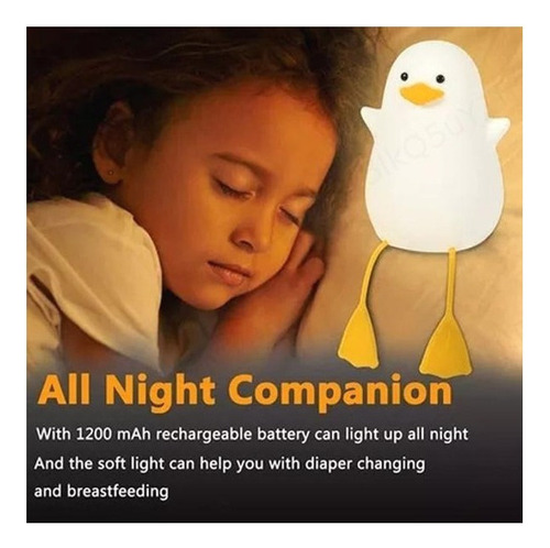 Lámpara De Noche Con Forma De Patito Lindo, Silicona, Lam